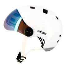 Casque Urbain Optimiz O390 Blanc Brillant In Mold T.L Clignotant / Bluetooth 58/61cm