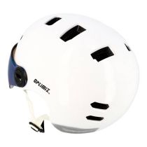 Casque Urbain Optimiz O390 Blanc Brillant In Mold T.L Clignotant / Bluetooth 58/61cm