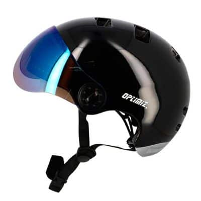 Casque Urbain Optimiz O390 Noir Brillant In Mold T.M Clignotant / Bluetooth 55/58cm