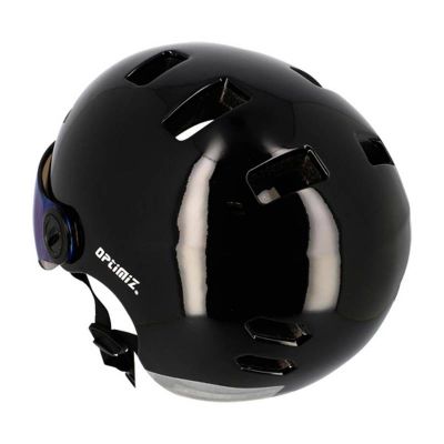 Casque Urbain Optimiz O390 Noir Brillant In Mold T.L Clignotant / Bluetooth 58/61cm