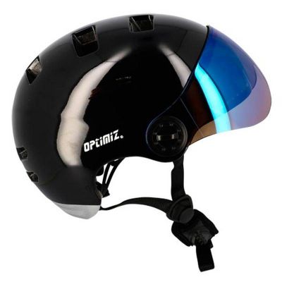 Casque Urbain Optimiz O390 Noir Brillant In Mold T.L Clignotant / Bluetooth 58/61cm