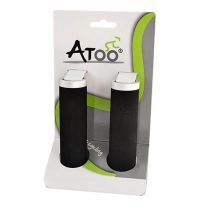 Poignées Vélo Optimiz Lock On Simple Mousse Confort Noir/Argent avec Bouchons 130mm