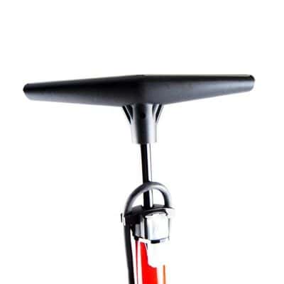 POMPE A PIED OPTIMIZ ACIER ROUGE MANO 11 BARS DOUBLE TETE PLASTIQUE VS/VP