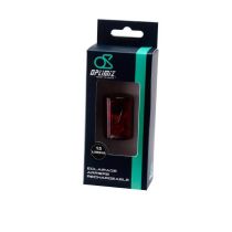 Feu Arrière Vélo Optimiz Rechargeable USB 15 Lumens Noir 3 LED 4 Modes