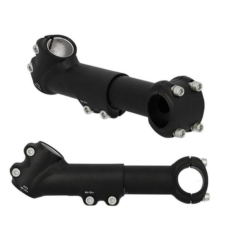 Potence Tandem Réglable Ahead Set L135 à 170mm Alu Noir Fixation 27,2mm Guidon 31,8