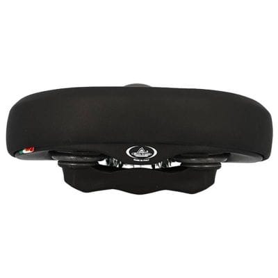 Selle Vélo Mixte Loisir Monte Grappa Selva Large Noir Elastomère