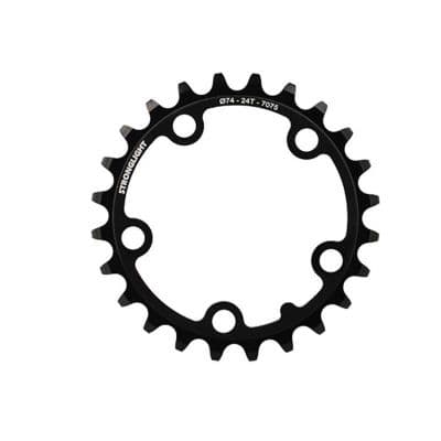 Plateau Route Stronglight Ø 74mm Intérieur 24 Dts Noir Alu 7075 Triple Campa/Shimano