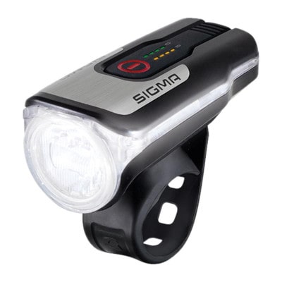 ECLAIRAGE VELO RECHARG.USB AV SIGMA LED AURA 80 NOIR 4 MODES (FIXATION CINTRE)