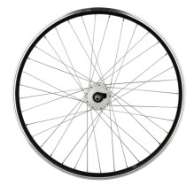 ROUE VTT 26" AV ECROU AXE PLEIN JANTE NOIR MACH1 ER 10 MOYEU SHIMANO DYNAMO 6V 3.0W