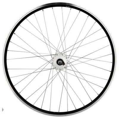 ROUE VTT 27.5" AV ECROU AXE PLEIN JANTE NOIR MACH1 ER 10 MOYEU SHIMANO DYNAMO 6V 2.4W