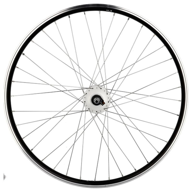 ROUE VTT 27.5" AV ECROU AXE PLEIN JANTE NOIR MACH1 ER 10 MOYEU SHIMANO DYNAMO 6V 2.4W