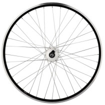 ROUE VTT 27.5" AV ECROU AXE PLEIN JANTE NOIR MACH1 ER 10 MOYEU SHIMANO DYNAMO 6V 3.0W