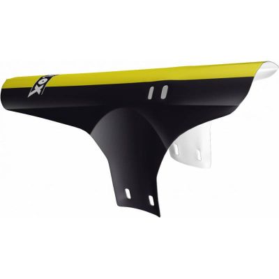 GARDE BOUE VTT AV VELOX NOIR/JAUNE FIXATION FOURCHE