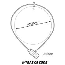Antivol Vélo Chaîne à Code Zéfal K-TRAZ C8 Ø 12mm L 1.85M