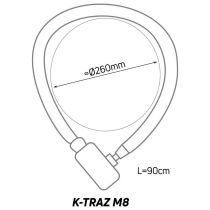 Antivol Vélo Chaîne à Clé Zéfal K-TRAZ M 8 Ø 6mm L 0.90M Noir
