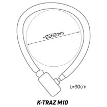 Antivol Vélo Chaîne à Clé Zéfal K-TRAZ M 10 Ø 8mm L 0.90M Noir