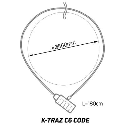 Antivol Vélo Chaîne à Code Zéfal K-TRAZ C6 Ø 12mm L 1.80M