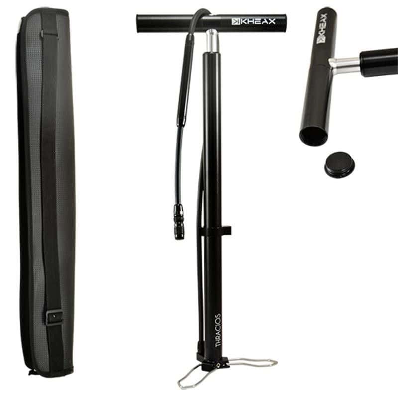 POMPE A PIED TRAVEL KHEAX THRACIOS NOIR AVEC MANOMETRE 200 PSI/13.80BAR