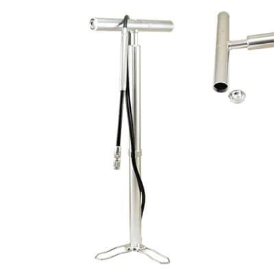 POMPE A PIED TRAVEL KHEAX THRACIOS ARGENT AVEC MANOMETRE 200 PSI/13.80BAR