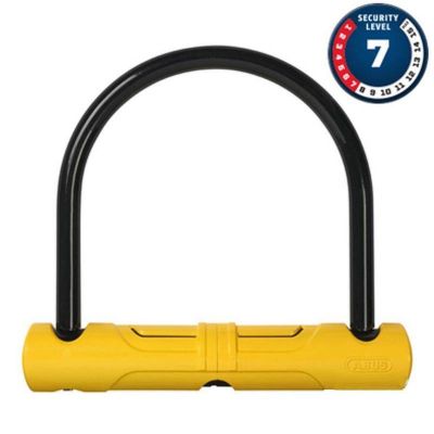Antivol Vélo U Abus 110 x 160mm 402 Mini Jaune + Support