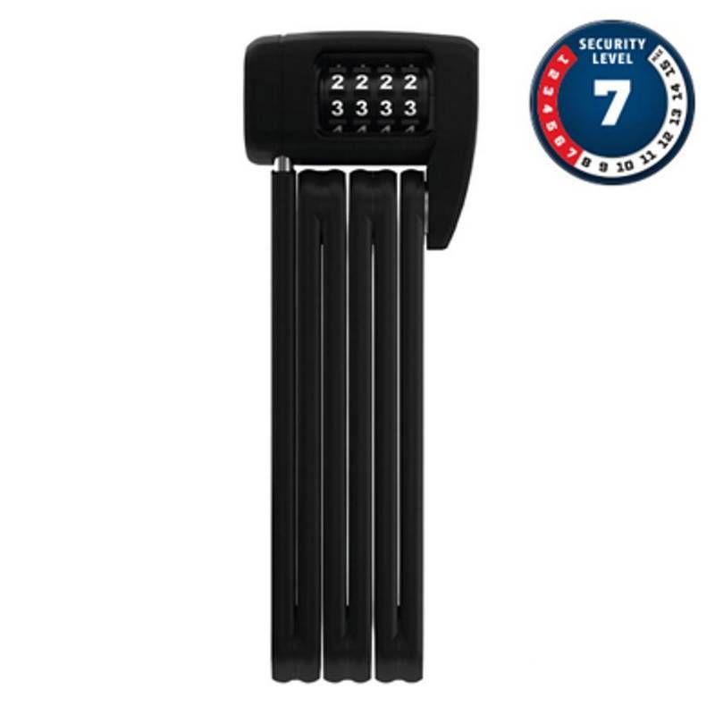 Antivol Vélo Pliable à Code Abus L 85cm Bordo Combo Lite 6055C/85 Noir + Support