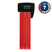 Antivol Vélo Pliable à Code Abus L 85cm Bordo Combo Lite 6055C/85 Rouge + Support Selle Royal
