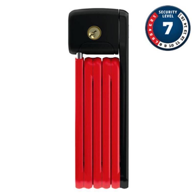 Antivol Vélo Pliable à Clé Abus L 60cm Bordo Lite Mini 6055K/60 Rouge