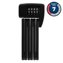 Antivol Vélo Pliable à Code Abus L 60cm Bordo Combo Lite Mini 6055C/6 0 Noir + Support
