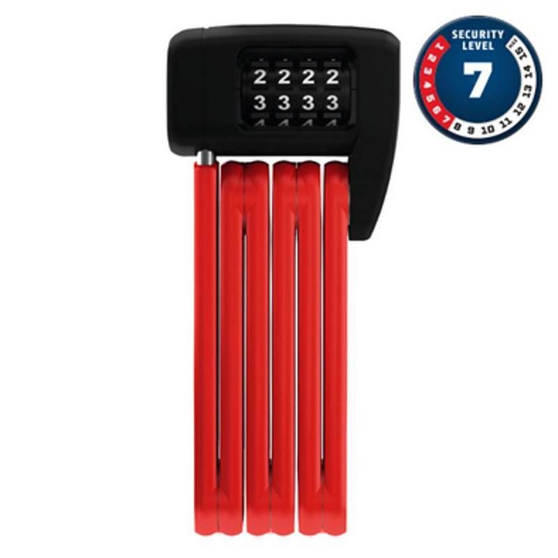 Antivol Vélo Pliable à Code Abus L 60cm Bordo Combo Lite Mini 6055C/6 0 Rouge