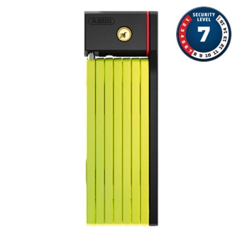 Antivol Vélo Pliable à Clé Abus L 100cm Bordo Big Ugrip 5700K/100 Jaune + Support