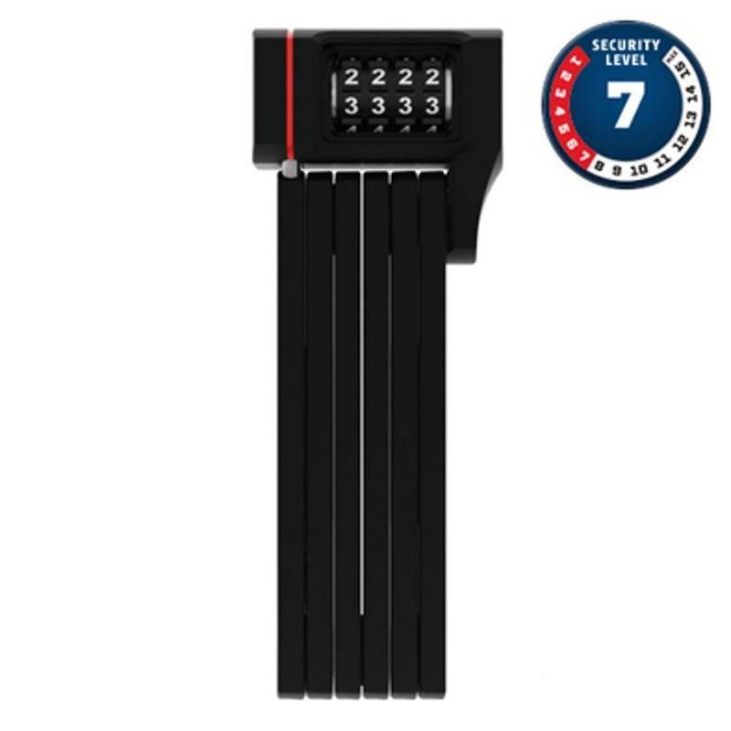 Antivol Vélo Pliable à Code Abus L 80cm Bordo Ugrip 5700C/80 Noir + Support