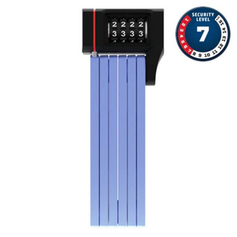Antivol Vélo Pliable à Code Abus L 80cm Bordo Ugrip 5700C/80 Bleu + Support