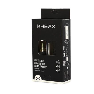 Kit Réparation Tubeless Kheax Alu Noir Embout CO2 + Cartouche CO2 12gr