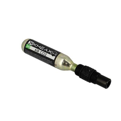 Kit Réparation Tubeless Kheax Alu Noir Embout CO2 + Cartouche CO2 12gr