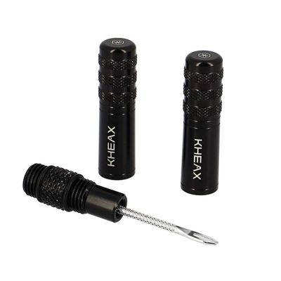 Kit Réparation Tubeless Kheax Alu Noir Embout CO2 + Cartouche CO2 12gr