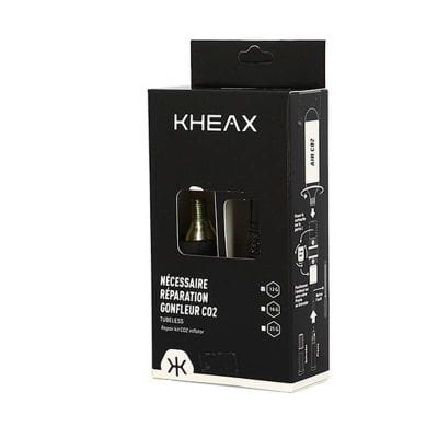 Kit Réparation Tubeless Kheax Alu Noir Embout CO2 + Cartouche CO2 25gr
