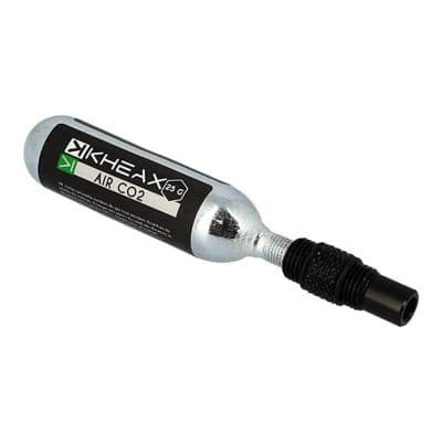 Kit Réparation Tubeless Kheax Alu Noir Embout CO2 + Cartouche CO2 25gr