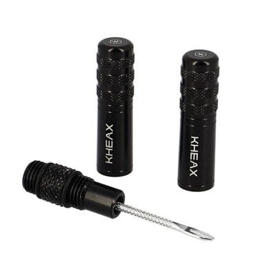 Kit Réparation Tubeless Kheax Alu Noir Embout CO2 + Cartouche CO2 25gr