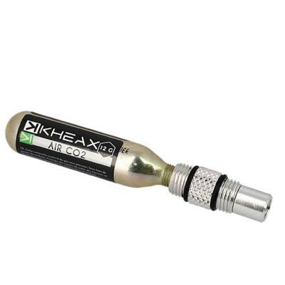Kit Réparation Tubeless Kheax Alu Argent Embout CO2 + Cartouche CO2 12gr