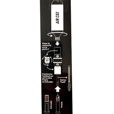 Kit Réparation Tubeless Kheax Alu Argent Embout CO2 + Cartouche CO2 12gr