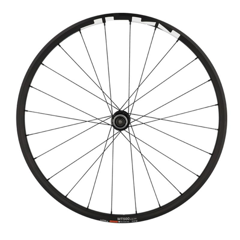ROUE VTT 27.5" AR K7 JANTE NOIR SHIMANO MT500 DISQUE CENT. 8/9/10/11V AXE TRAVERS. 12X142