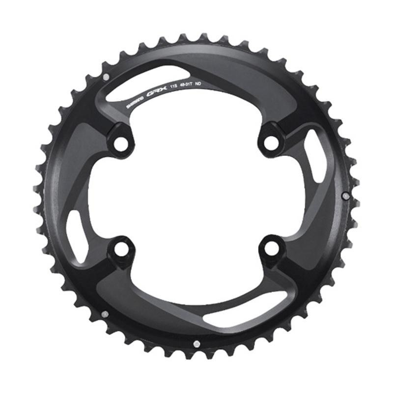 PLATEAU GRAVEL DOUBLE DIAM 110 EXTER 48DTS NOIR SHIMANO ORIGINE GRX810 4 BRANCHES 11V.
