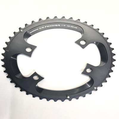 PLATEAU ROUTE DIAM 110 EXTER 46DTS ARGENT SHIMANO ORIGINE ULTEGRA 6800 11V. (4 BRANCHES)