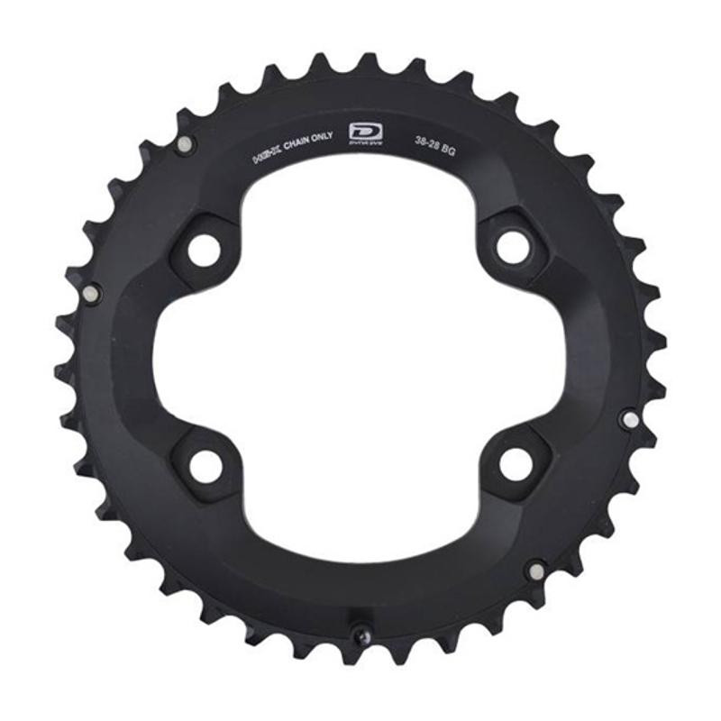 PLATEAU VTT DOUBLE DIAM 96 EXTER 38DTS NOIR 4 BRANCHES SHIMANO ORIGINE DEORE M6000 10V