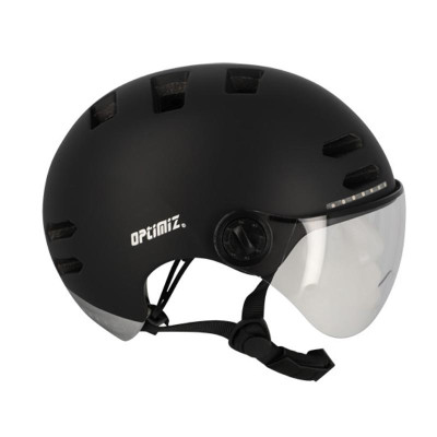 CASQUE URBAIN OPTIMIZ O394 NOIR MAT IN MOLD T.M (55/58) CLIGNOTANT
