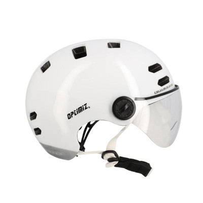 CASQUE URBAIN OPTIMIZ O394 BLANC BRILLANT IN MOLD T.M (55/58) CLIGNOTANT