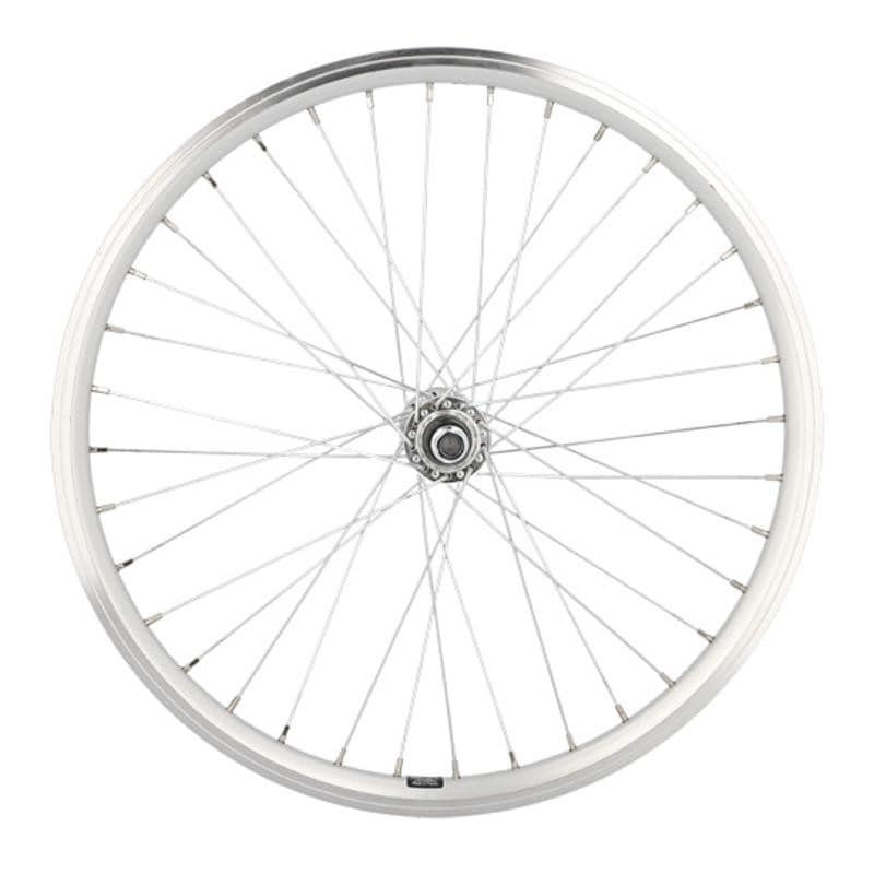 ROUE VTT 20" AV ECROU AXE PLEIN JANTE ARGENT MACH1 ER10 DOUBLE PAROI MOYEU ALU 28T