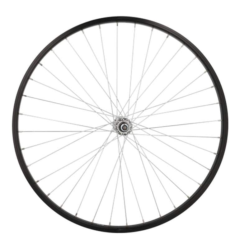 ROUE VTT/VILLE 26" AV ECROU AXE PLEIN JANTE NOIR MACH1 M110 MOY.MICHE MAGNUM V-BRAKE 36T