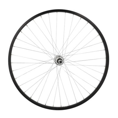 ROUE VTT/VILLE 26" AR AXE PLEIN JANTE NOIR MACH1 M110 .MOY.MICHE V-BRAKE A VISSER 5/6/7V