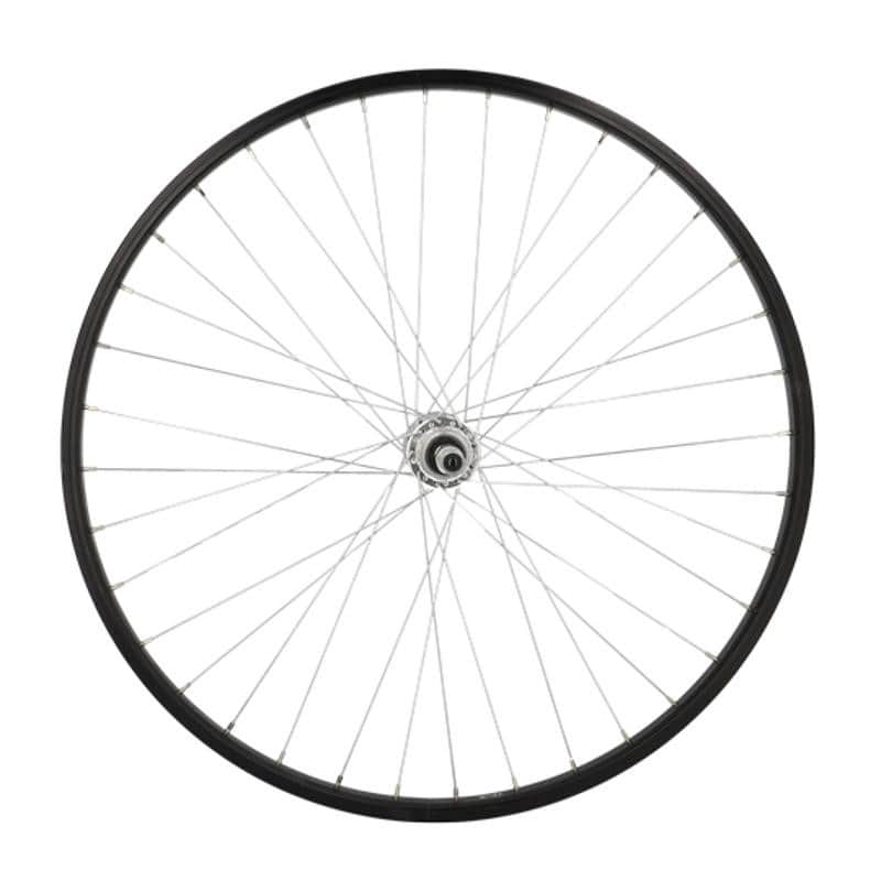 ROUE VTT/VILLE 26" AR AXE PLEIN JANTE NOIR MACH1 M110 .MOY.MICHE V-BRAKE A VISSER 5/6/7V